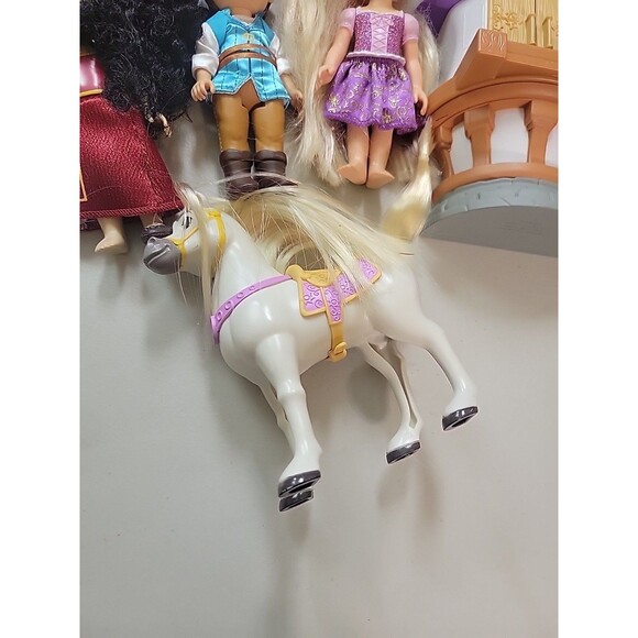 Disney Princess Petite Doll Lot Tangled Rapunzel Flynn Rider Maximus Treehouse - Picture 5 of 10
